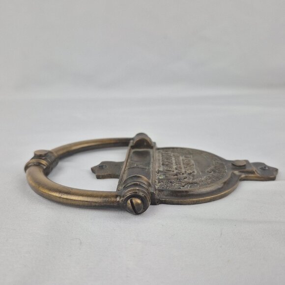 Vintage Brass Door Knocker Christian Theme Welcome in the Name of CHRIST  80's - Picture 14 of 16